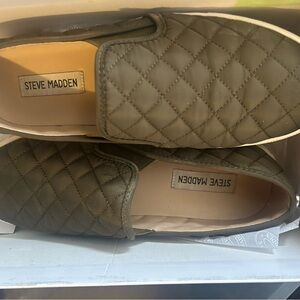 Steve Madden Olive Quilted Slip-Ons